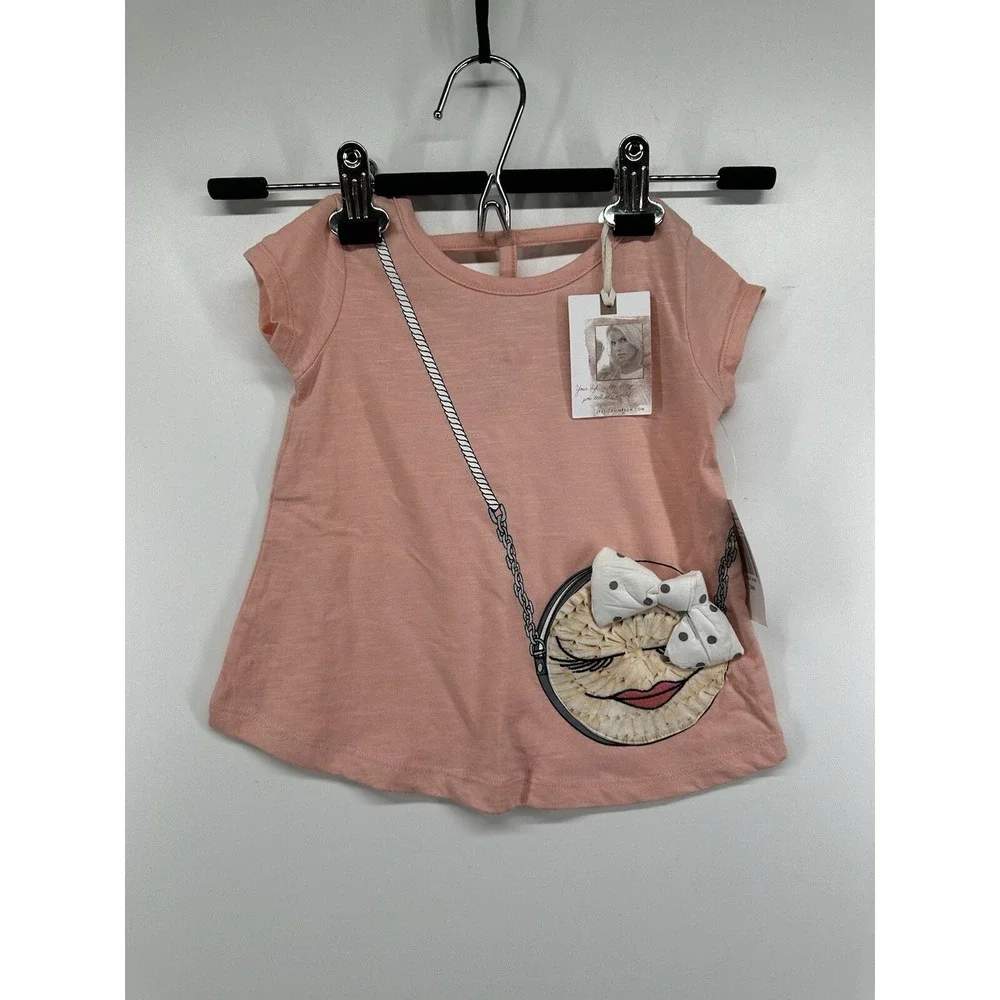 Jessica Simpson 24 Month 2T baby purse Shirt Only Pink/salmon Color Very Cute
